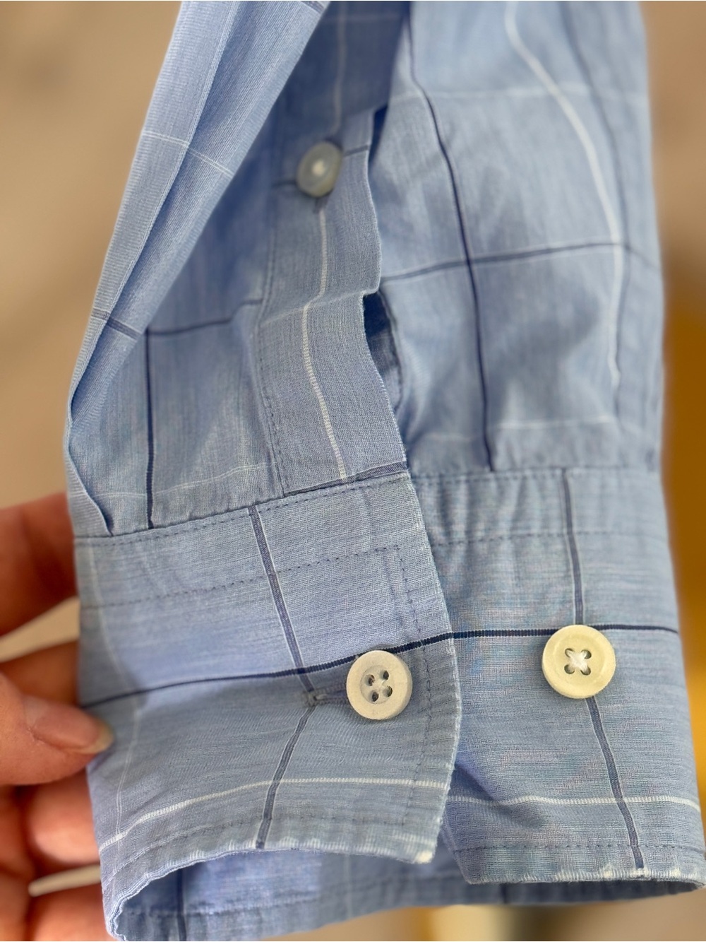 BOSS Hugo Boss Slim Fit Blue Windowpane Button Down Shirt - Picture 5 of 11
